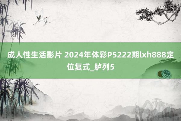 成人性生活影片 2024年体彩P5222期lxh888定位复式_胪列5