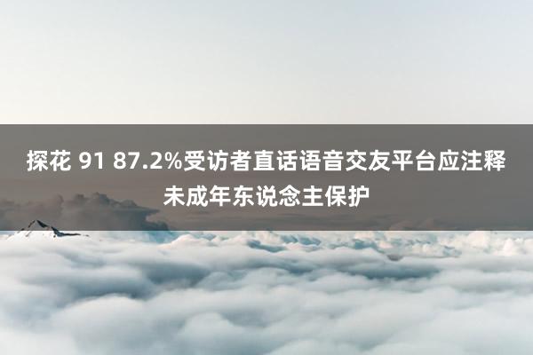 探花 91 87.2%受访者直话语音交友平台应注释未成年东说念主保护