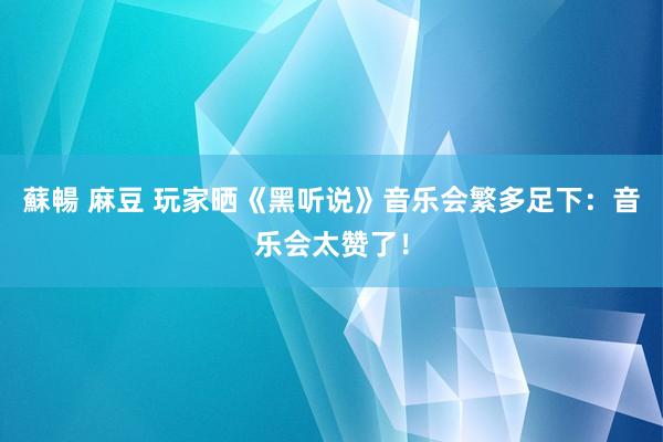 蘇暢 麻豆 玩家晒《黑听说》音乐会繁多足下：音乐会太赞了！