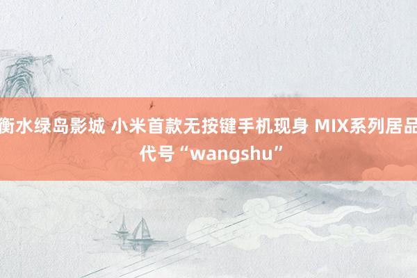 衡水绿岛影城 小米首款无按键手机现身 MIX系列居品 代号“wangshu”