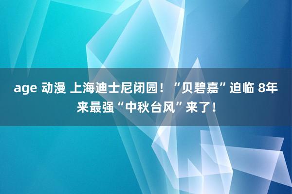 age 动漫 上海迪士尼闭园！“贝碧嘉”迫临 8年来最强“中秋台风”来了！