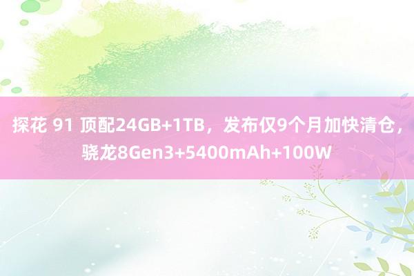 探花 91 顶配24GB+1TB，发布仅9个月加快清仓，骁龙8Gen3+5400mAh+100W