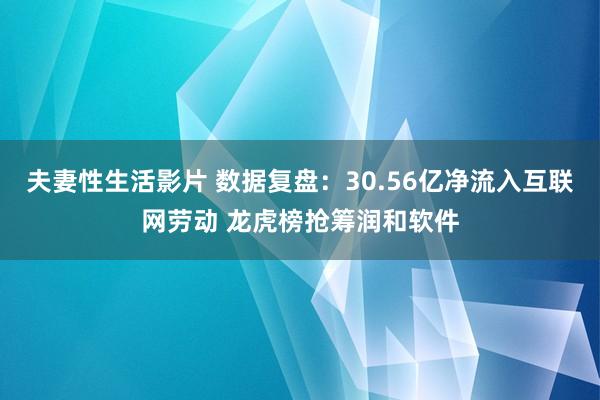 夫妻性生活影片 数据复盘：30.56亿净流入互联网劳动 龙虎榜抢筹润和软件