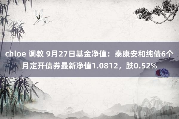 chloe 调教 9月27日基金净值：泰康安和纯债6个月定开债券最新净值1.0812，跌0.52%