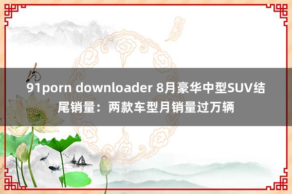 91porn downloader 8月豪华中型SUV结尾销量：两款车型月销量过万辆