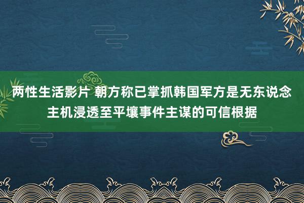 两性生活影片 朝方称已掌抓韩国军方是无东说念主机浸透至平壤事件主谋的可信根据