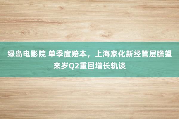 绿岛电影院 单季度赔本，上海家化新经管层瞻望来岁Q2重回增长轨谈