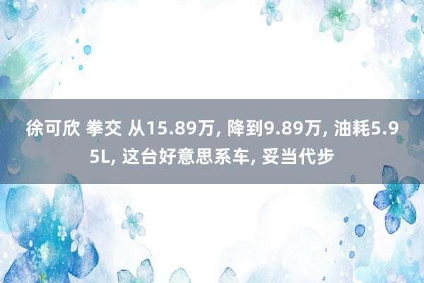 徐可欣 拳交 从15.89万， 降到9.89万， 油耗5.95L， 这台好意思系车， 妥当代步