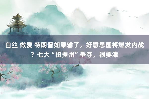 白丝 做爱 特朗普如果输了，好意思国将爆发内战？七大“扭捏州”争夺，很要津