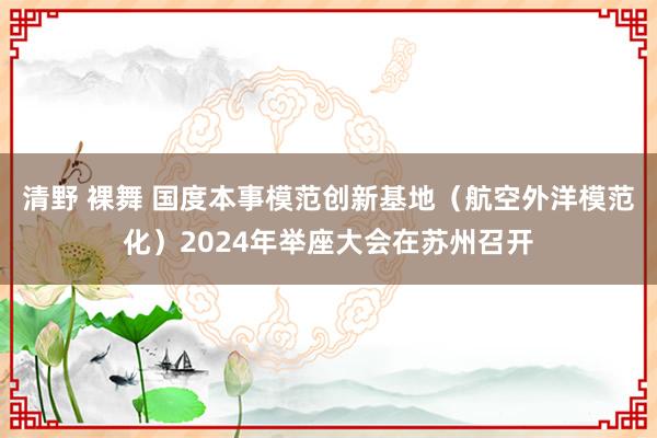 清野 裸舞 国度本事模范创新基地（航空外洋模范化）2024年举座大会在苏州召开