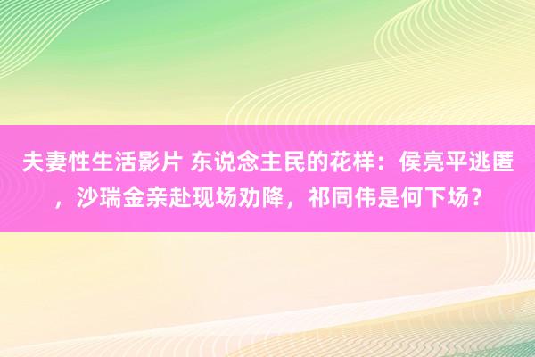 夫妻性生活影片 东说念主民的花样：侯亮平逃匿，沙瑞金亲赴现场劝降，祁同伟是何下场？