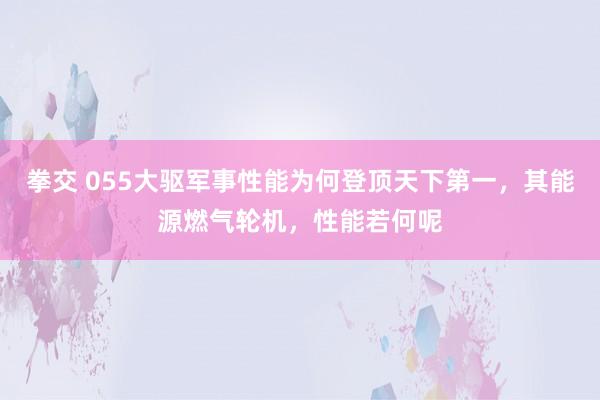 拳交 055大驱军事性能为何登顶天下第一，其能源燃气轮机，性能若何呢