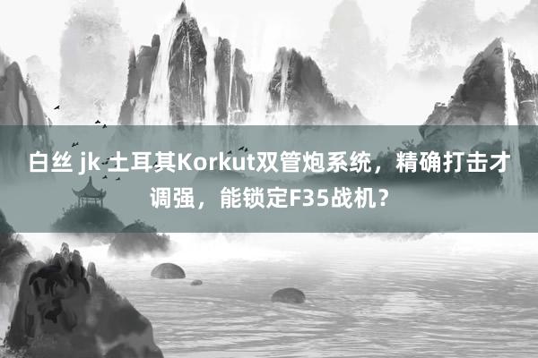 白丝 jk 土耳其Korkut双管炮系统，精确打击才调强，能锁定F35战机？