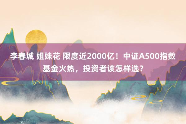 李春城 姐妹花 限度近2000亿！中证A500指数基金火热，投资者该怎样选？