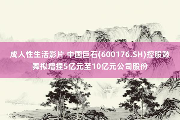 成人性生活影片 中国巨石(600176.SH)控股鼓舞拟增捏5亿元至10亿元公司股份