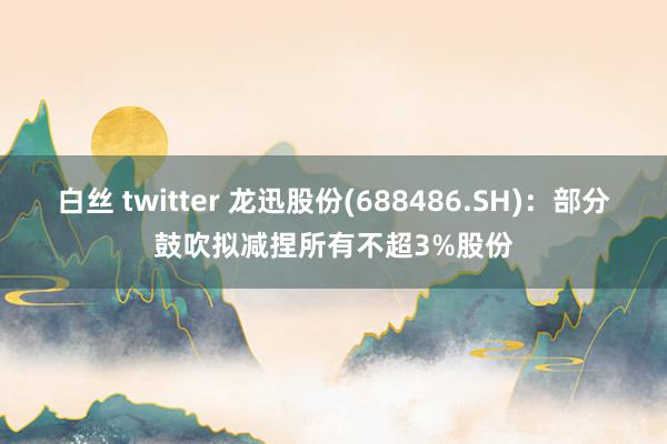 白丝 twitter 龙迅股份(688486.SH)：部分鼓吹拟减捏所有不超3%股份