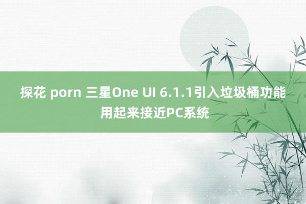 探花 porn 三星One UI 6.1.1引入垃圾桶功能 用起来接近PC系统