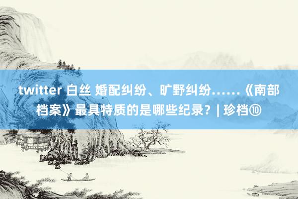 twitter 白丝 婚配纠纷、旷野纠纷……《南部档案》最具特质的是哪些纪录？| 珍档⑩