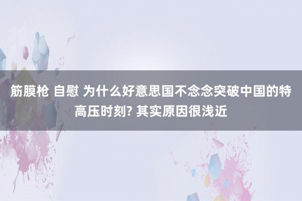 筋膜枪 自慰 为什么好意思国不念念突破中国的特高压时刻? 其实原因很浅近