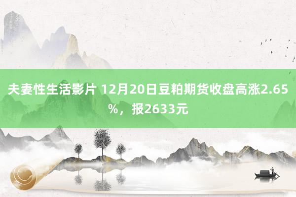 夫妻性生活影片 12月20日豆粕期货收盘高涨2.65%，报2633元