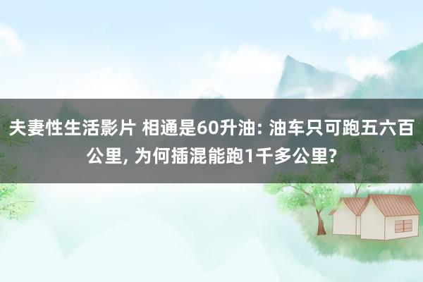 夫妻性生活影片 相通是60升油: 油车只可跑五六百公里， 为何插混能跑1千多公里?