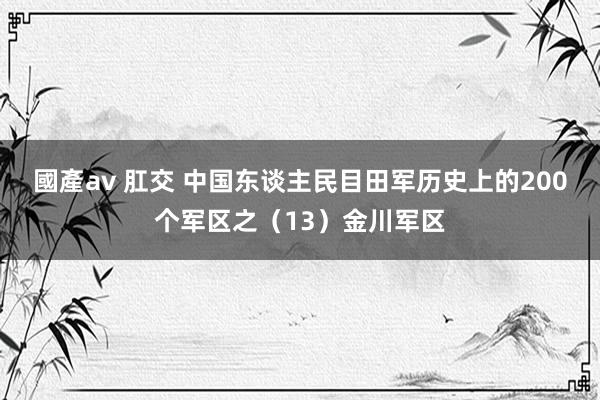 國產av 肛交 中国东谈主民目田军历史上的200个军区之（13）金川军区