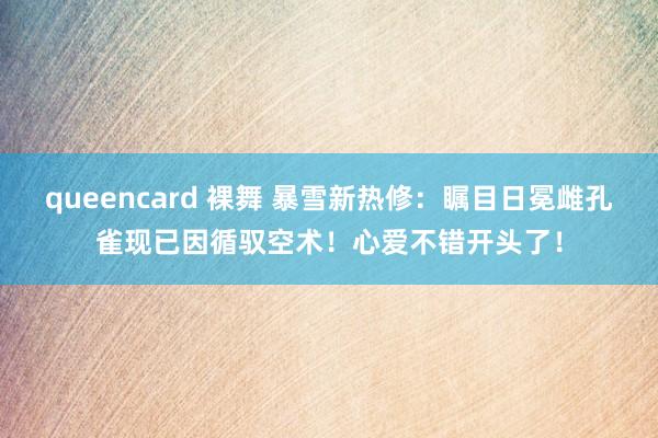 queencard 裸舞 暴雪新热修：瞩目日冕雌孔雀现已因循驭空术！心爱不错开头了！