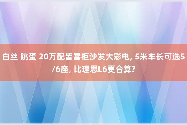 白丝 跳蛋 20万配皆雪柜沙发大彩电， 5米车长可选5/6座， 比理思L6更合算?