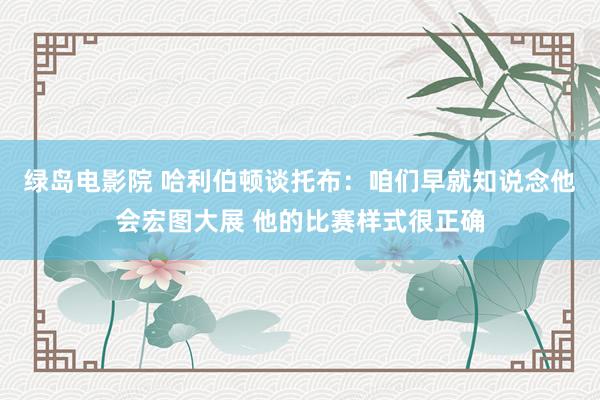 绿岛电影院 哈利伯顿谈托布：咱们早就知说念他会宏图大展 他的比赛样式很正确