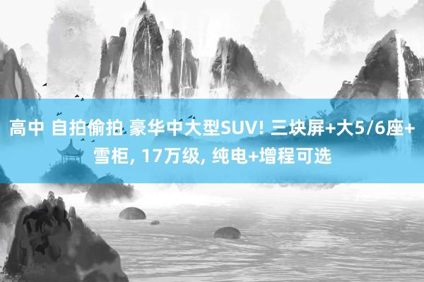 高中 自拍偷拍 豪华中大型SUV! 三块屏+大5/6座+雪柜， 17万级， 纯电+增程可选