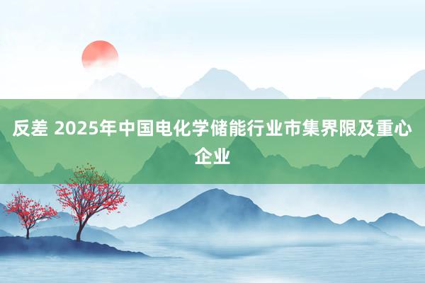 反差 2025年中国电化学储能行业市集界限及重心企业